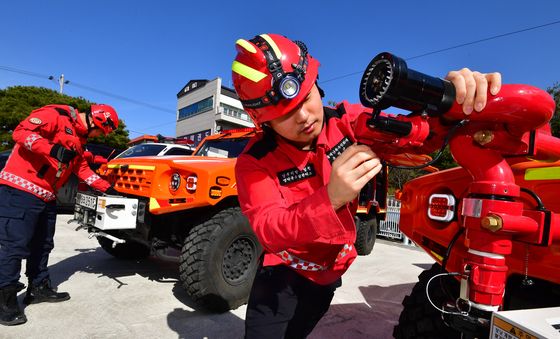 산불 진화용 방수총 이상 무