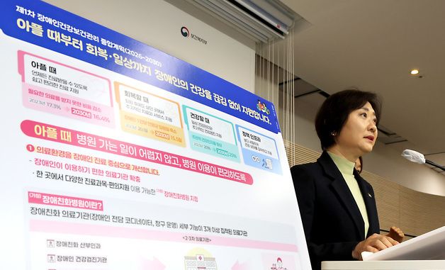 제1차 장애인건강보건관리 종합계획 발표하는 이스란 복지부 1차관