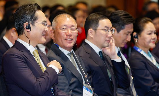 이재용·정의선 회장 '활짝'