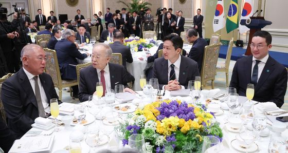 브라질 대통령 국빈방한 환영 만찬 참석한 재계 총수들