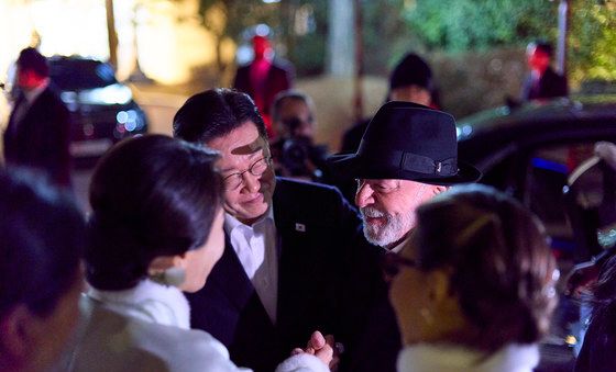 브라질 대통령 내외 환송하는 이재명 대통령·김혜경 여사