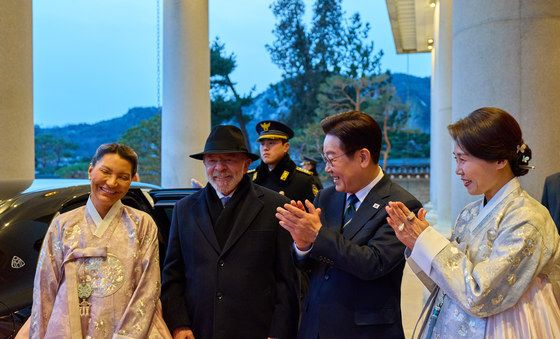 브라질 대통령 내외 맞이하는 이재명 대통령·김혜경 여사