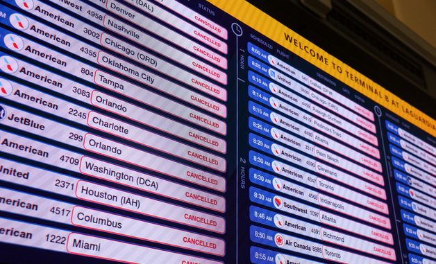 [포토] 겨울 폭풍으로 취소된 美항공편