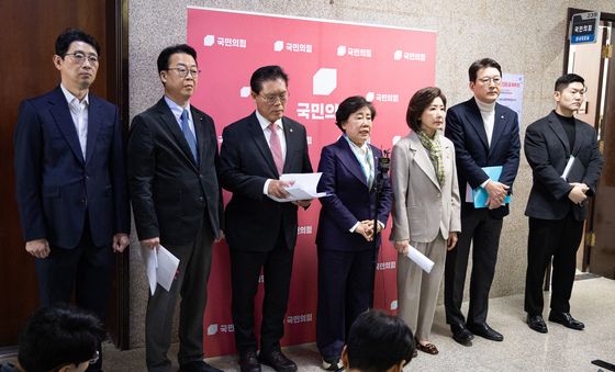 국민의힘 법사위원들 법사위 상황 관련 기자회견