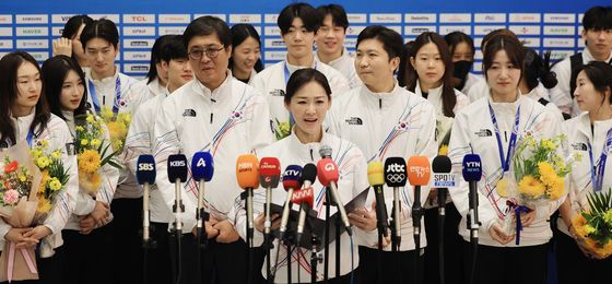 올림픽 성과 발표하는 이수경 단장