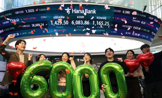 코스피, 6000선 '터치다운'