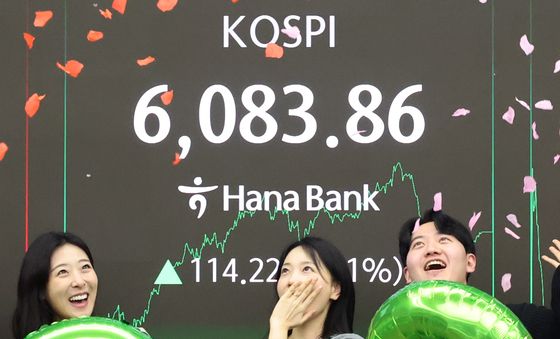 코스피, 종가 기중 6000선 돌파