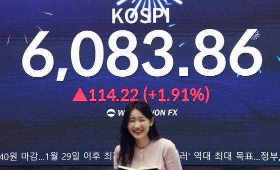 코스피, 6000선 안착하며 장 마감