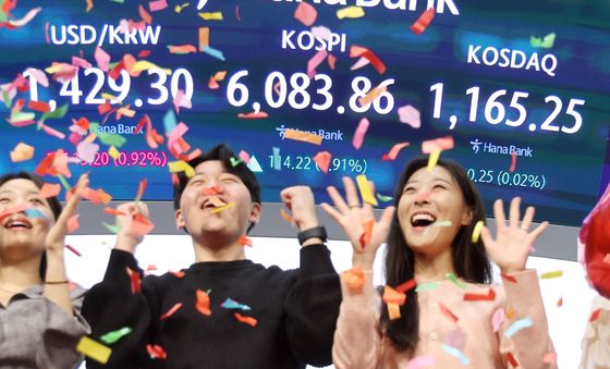 코스피, '6천선 돌파를 축하합니다'