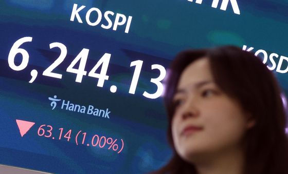 코스피 6,244선으로 밀려