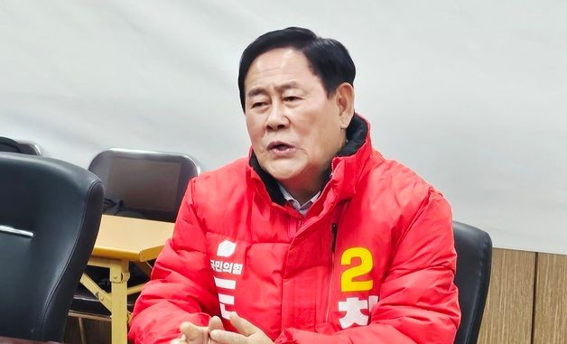 발언하는 최경환 경북지사 예비후보