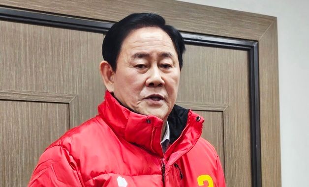 발언하는 최경환 경북지사 예비후보