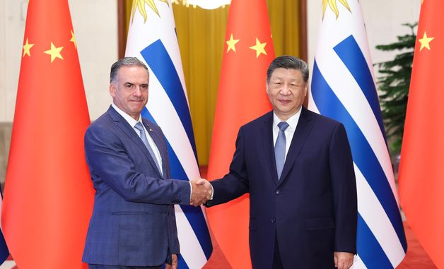 [포토] 악수하는 중-우루과이 정상