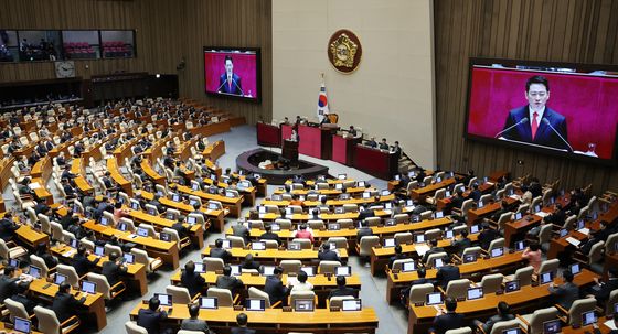 교섭단체 대표연설하는 장동혁 대표