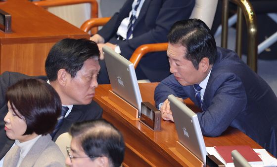 대화하는 정청래·조승래