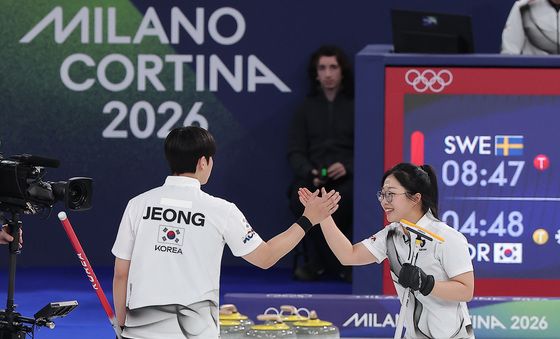 믹스더블 김선영·정영석, '잘했어'