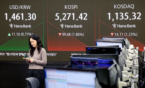 하락세로 개장한 코스피·코스닥