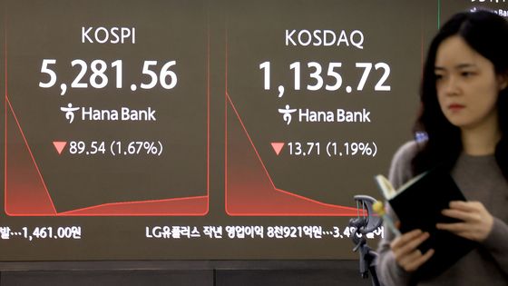 하락세 그리며 개장한 코스피와 코스닥