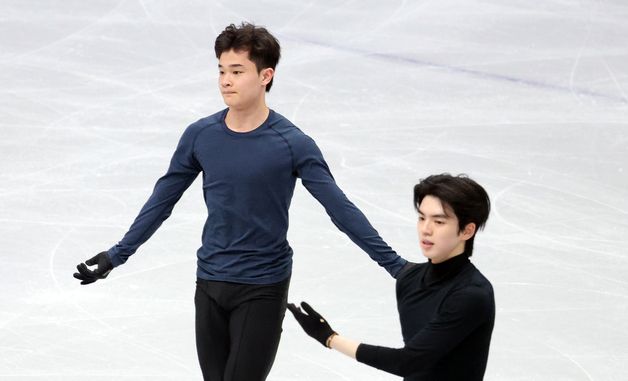 공식 훈련 마친 김현겸과 차준환