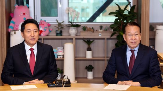 오세훈 시장, 권영세 의원과 용산국제업무지구 논의