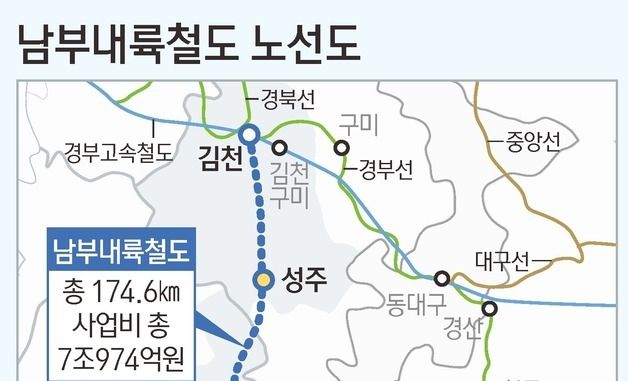 [그래픽] 남부내륙철도 노선도