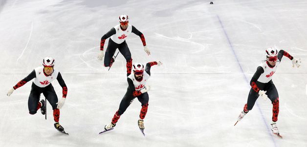 훈련하는 캐나다 쇼트트랙 대표팀