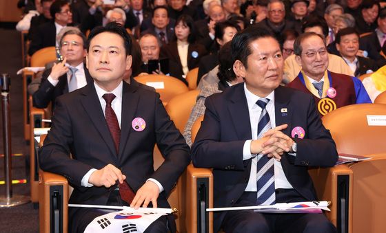 나란히 앉은 정청래·장동혁