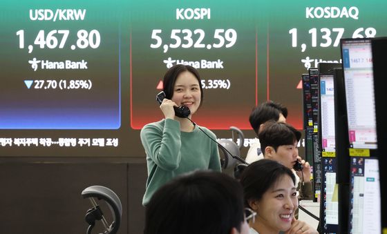 韓 증시, 전쟁 종식 기대에 5.34% '들썩'