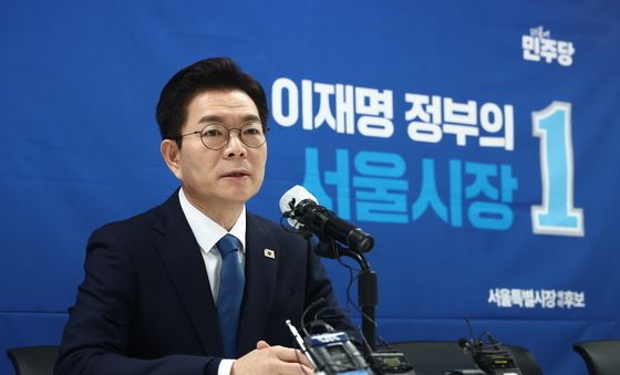 서울시 출입기자단 만난 정원오 예비후보