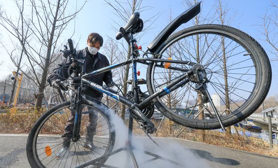 서초구, 자전거 고온 스팀 세차 서비스