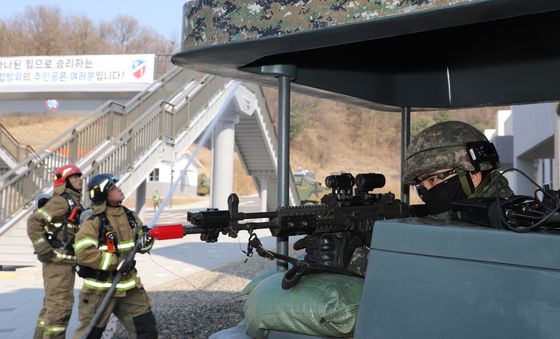 인천도시지역전투훈련장에서 열린 통합방위작전 훈련