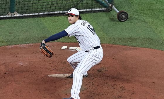 배팅투수로 나선 오타니