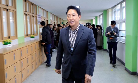 초등학교 안전교육 마친 오세훈 서울시장