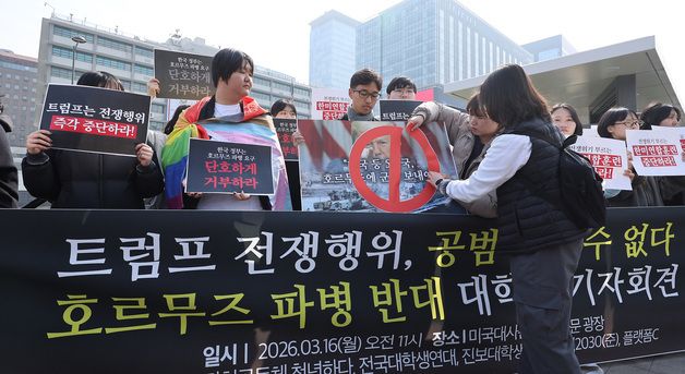 호르무즈 파병 반대 퍼포먼스