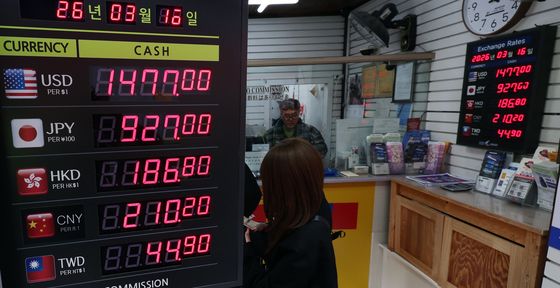 달러 강세 속 환율 1500원 돌파