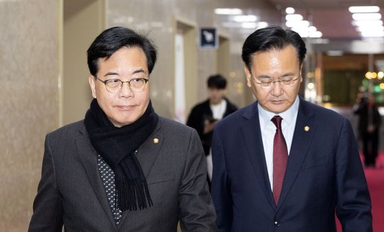 국회의장 항의 방문하는 송언석·유상범