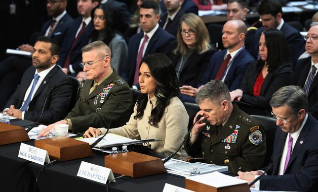 [포토] 상원 청문회 출석한 美정보당국 수장들