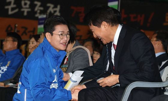 오세훈·정원오 '웃으며 인사'