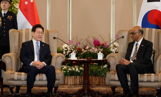 싱가포르 대통령과 면담하는 이재명 대통령