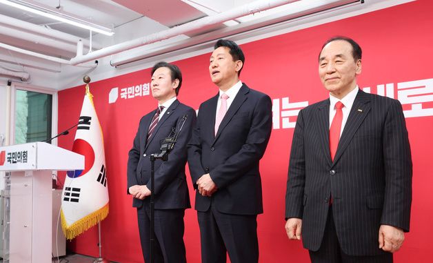 면접 마치고 브리핑 하는 국민의힘 서울시장 후보들