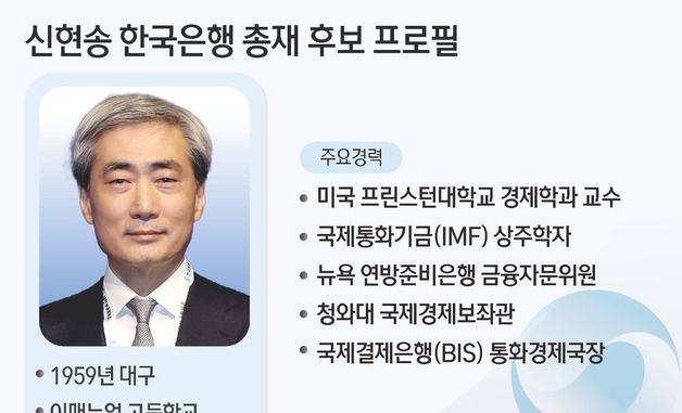 [그래픽] 신현송 한국은행 총재 후보 프로필