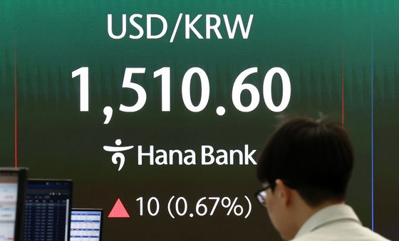 원·달러 환율 2009년 금융 위기 이후 처음으로 1510원 돌파
