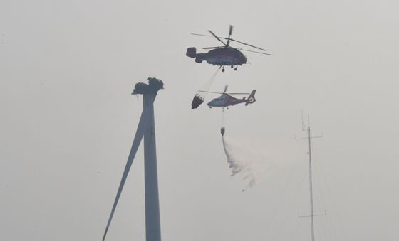 파손된 영덕 풍력발전기