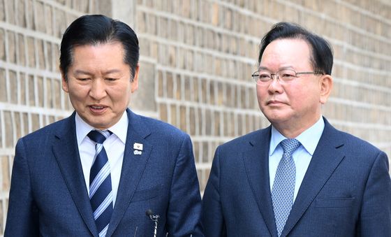 회동 마친 정청래·김부겸