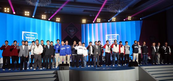파이팅 외치는 L KBO 리그 미디어데이
