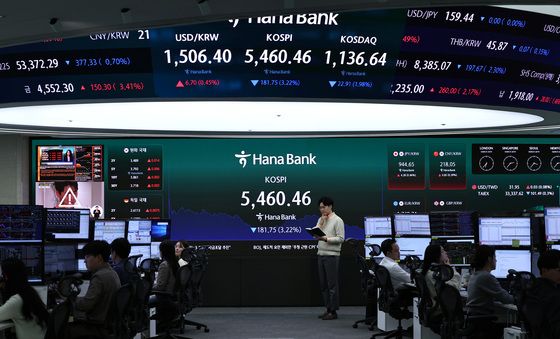 코스피 3%대 급락…달러 1500원 돌파