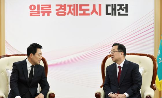 이장우 대전시장과 만난 장동혁 대표