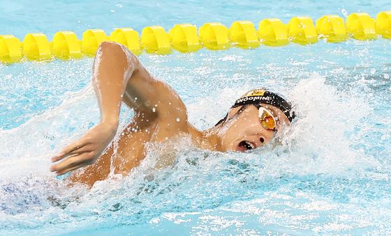 힘차게 역영하는 김우민