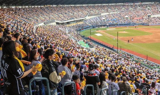 응원펼치는 LG응원단