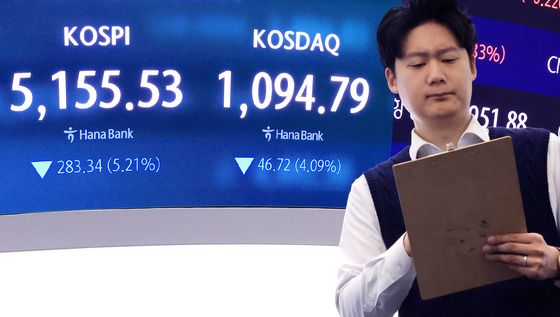 코스피, 5% 넘게 하락하며 개장